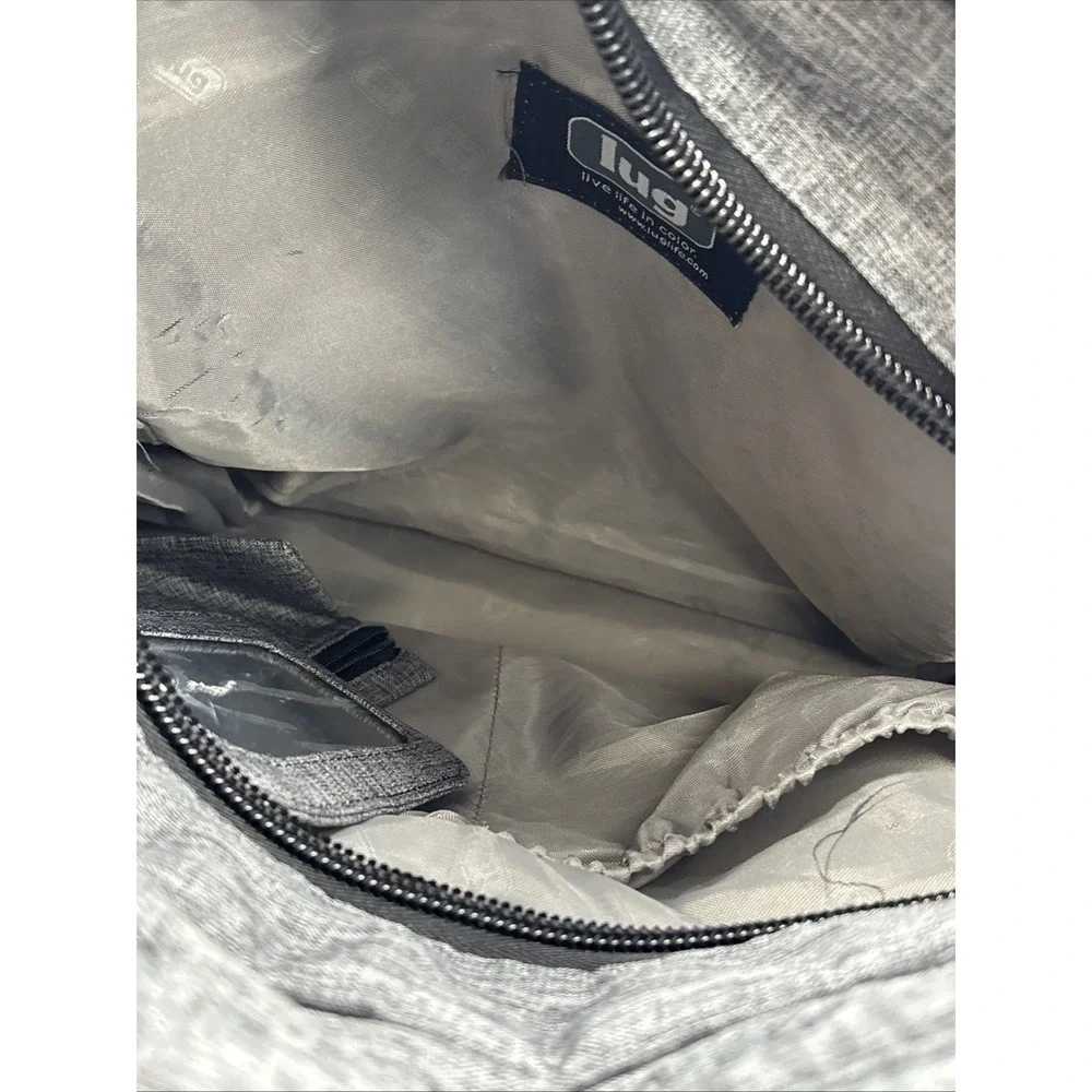 Lug Quilted Tote Bag Gray  Lightweight Travel Work School Everyday‎ 15x12